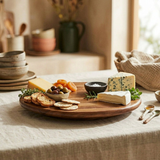 Wooden Rotating Tray Small